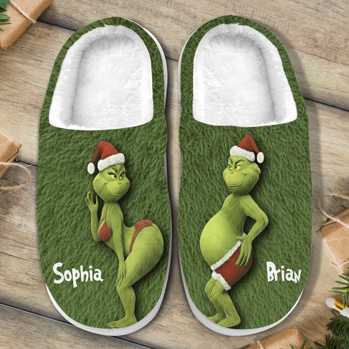 Green Monster Christmas Movie - Personalized Stole Christmas Slippers