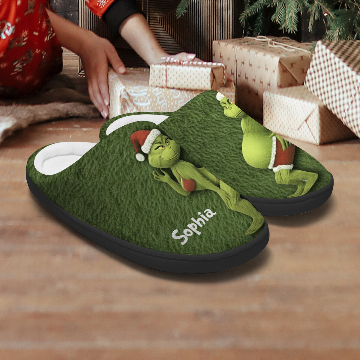 Green Monster Christmas Movie - Personalized Stole Christmas Slippers