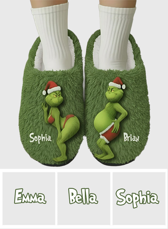 Green Monster Christmas Movie - Personalized Stole Christmas Slippers