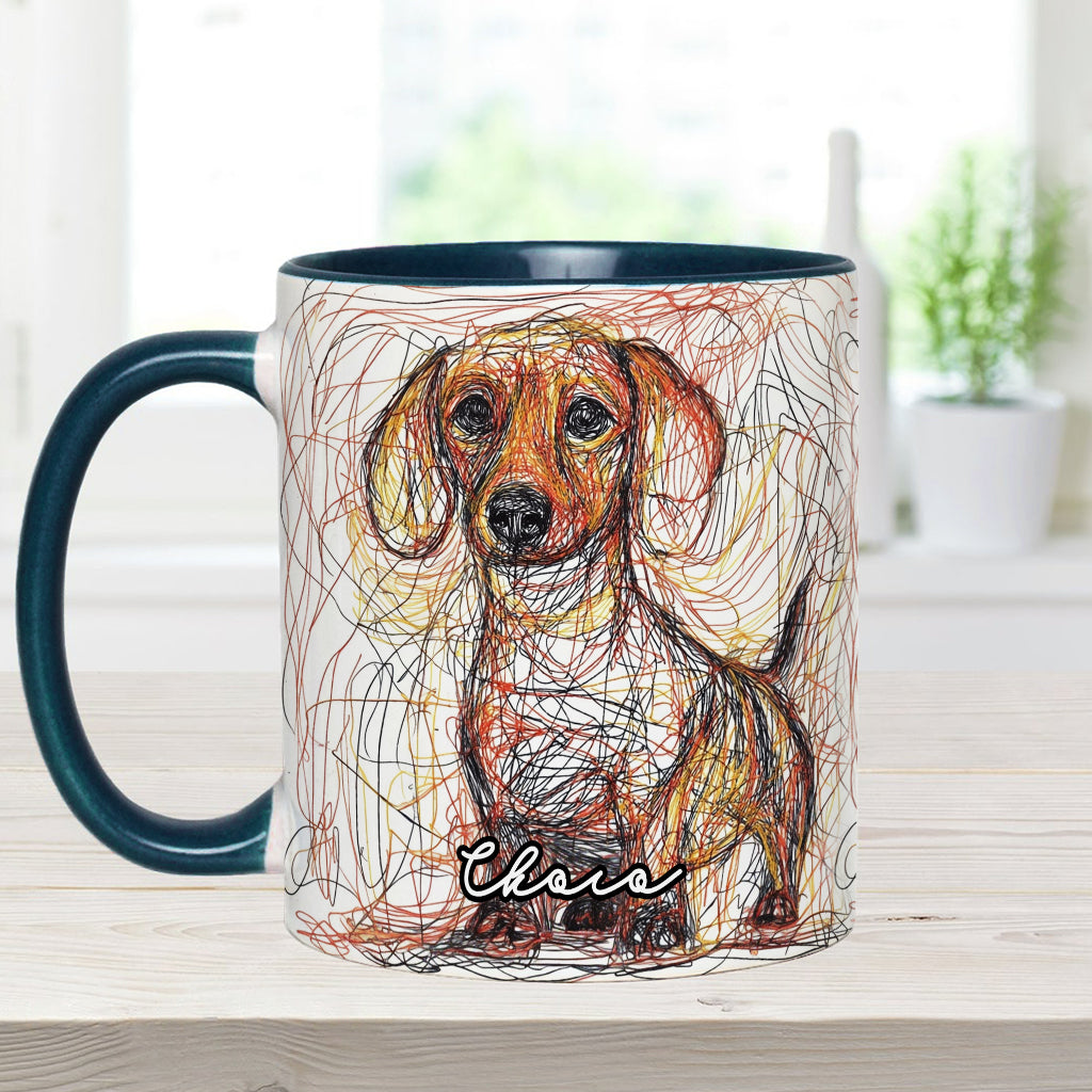 Mug personnalisé avec un magnifique dessin de chien gribouillé