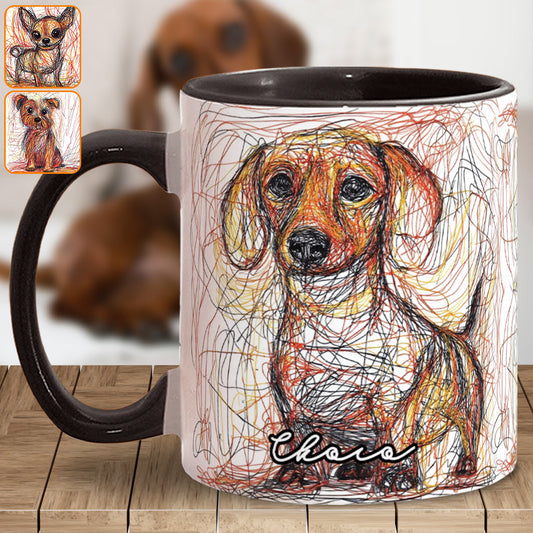 Mug personnalisé avec un magnifique dessin de chien gribouillé