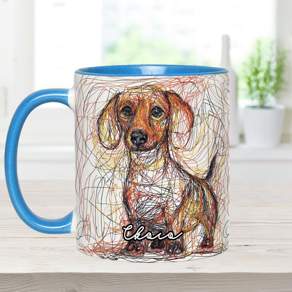 Mug personnalisé avec un magnifique dessin de chien gribouillé