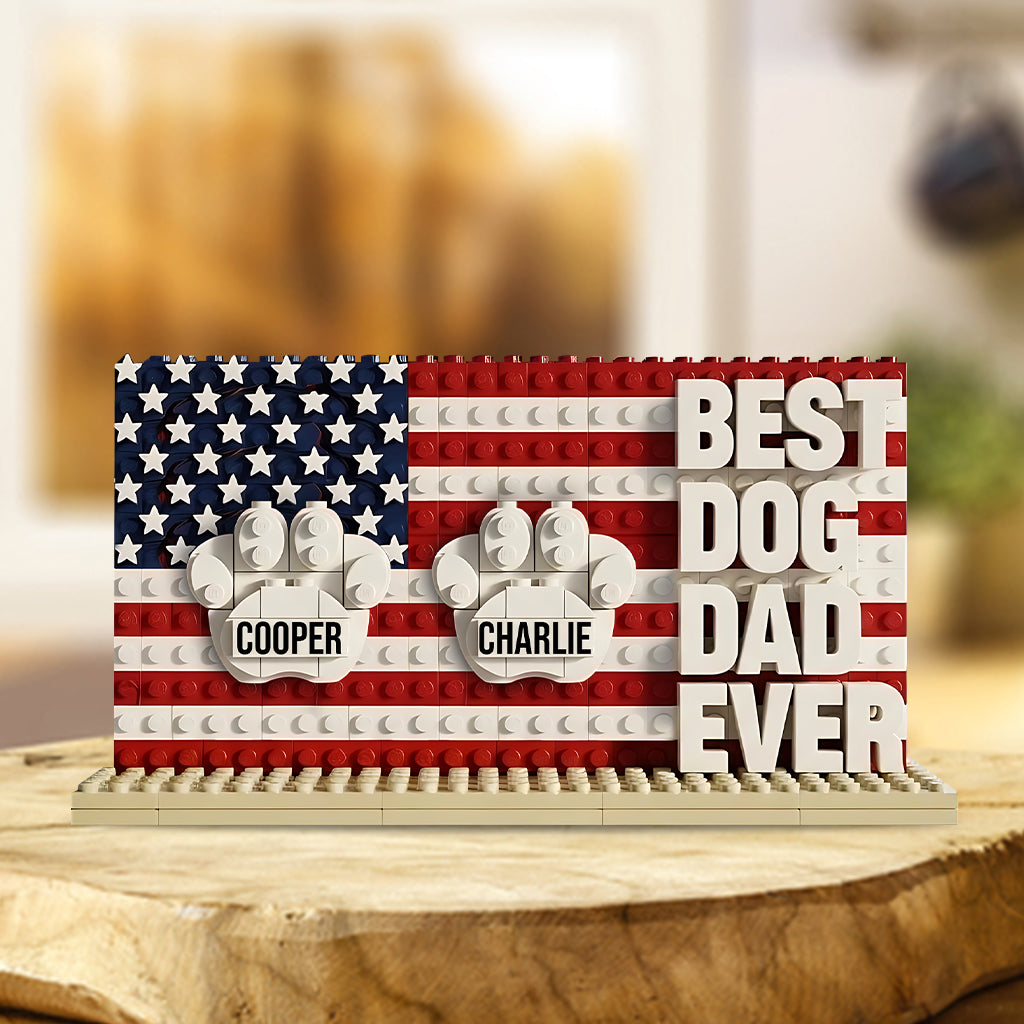 Meilleur papa de chien au monde - Plaque acrylique personnalisée en forme de chien