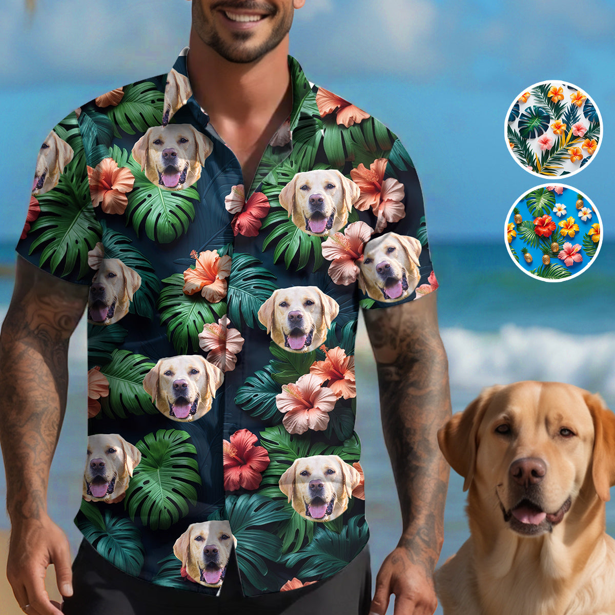 Chemise hawaïenne personnalisée pour chien - Été