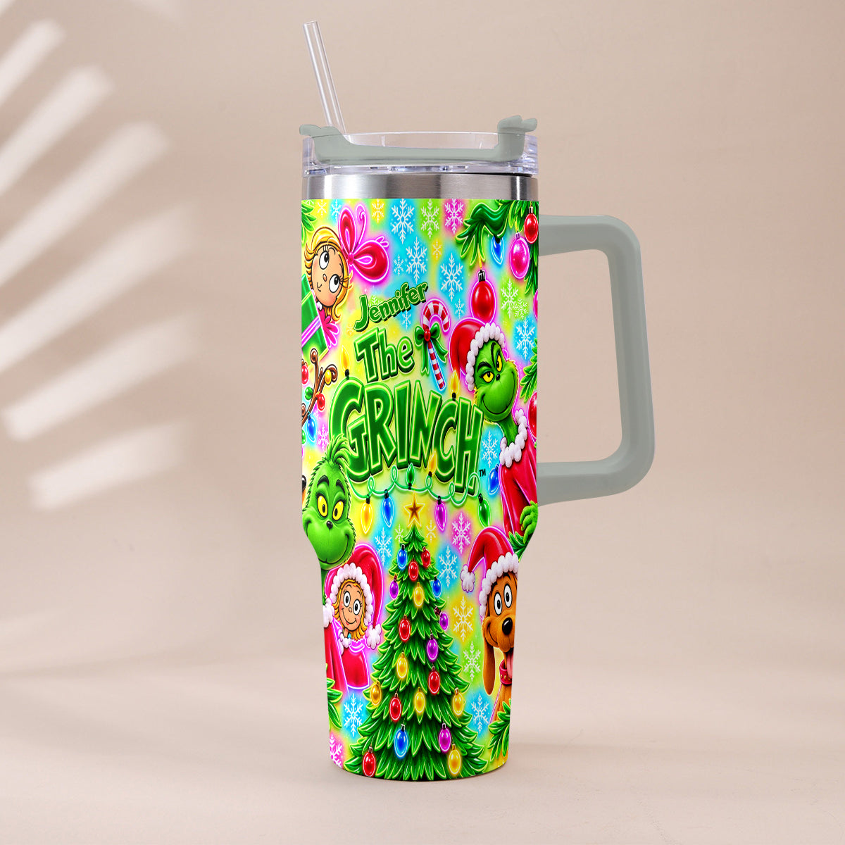 It's Time - Personalized Stole Christmas Tumbler With Plush Charm