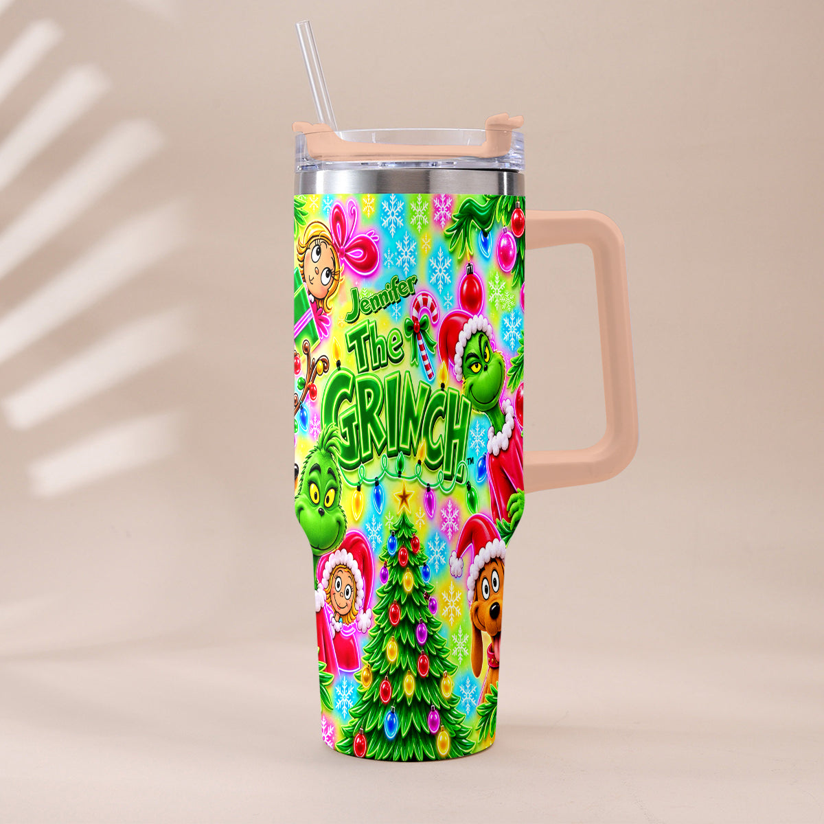 It's Time - Personalized Stole Christmas Tumbler With Plush Charm