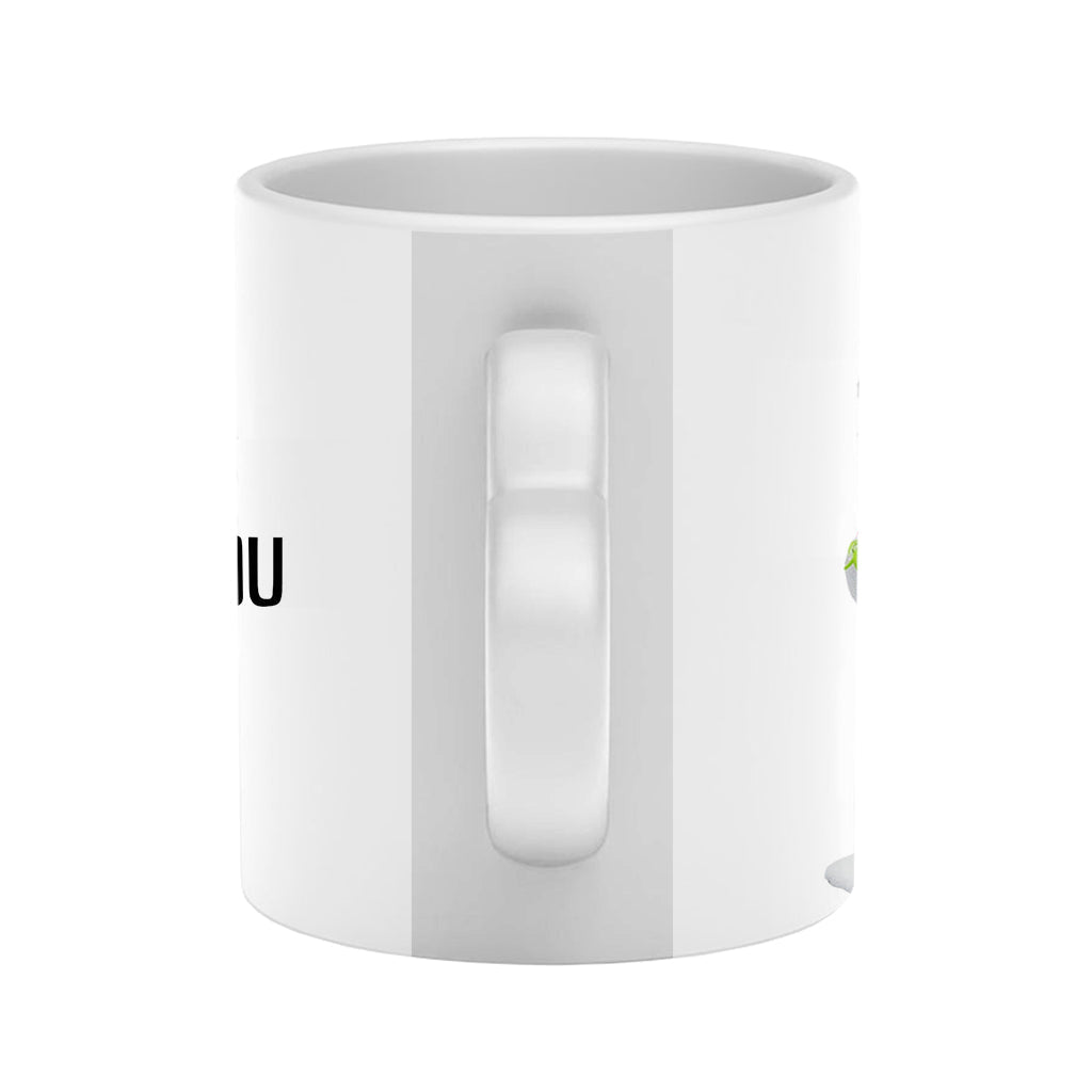 Mon derrière serait si seul ! Mug vert coquin personnalisé pour couple avec anse en forme de cœur