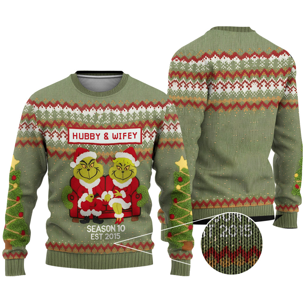 Hubby & Wifey Holiday - Personalized Stole Christmas Ugly Sweater