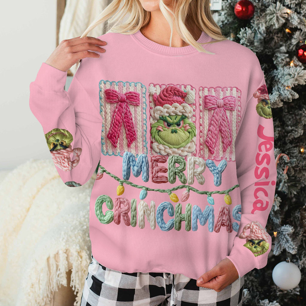 Joyeux Grinchmas - Étole de Noël personnalisée Pull moche de Noël
