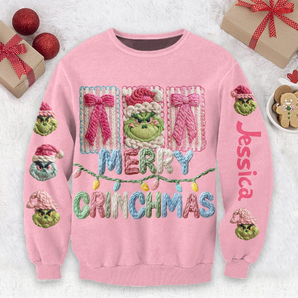 Joyeux Grinchmas - Étole de Noël personnalisée Pull moche de Noël