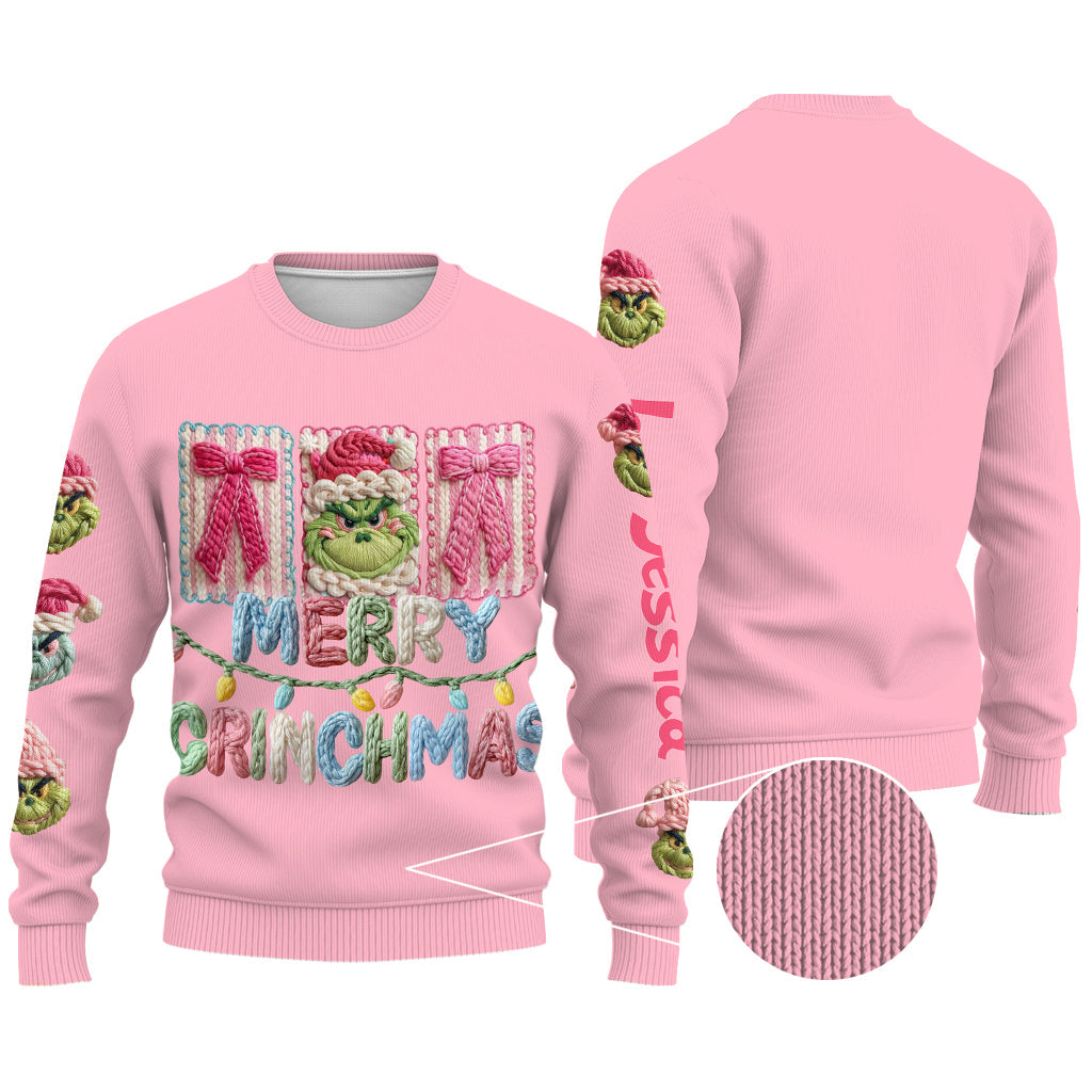 Joyeux Grinchmas - Étole de Noël personnalisée Pull moche de Noël