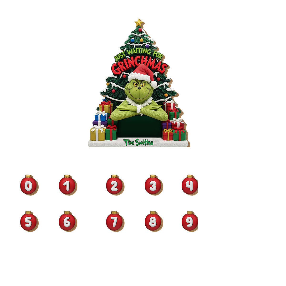Just Waiting For Grinchmas - Personalized Stole Christmas Interchangeable Plaque