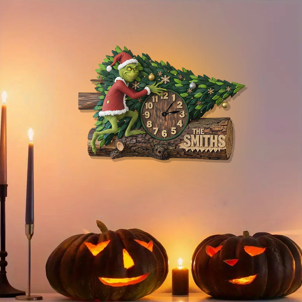 Stole the Tree and the Time - Personalized Stole Christmas LED Light Wall Clock