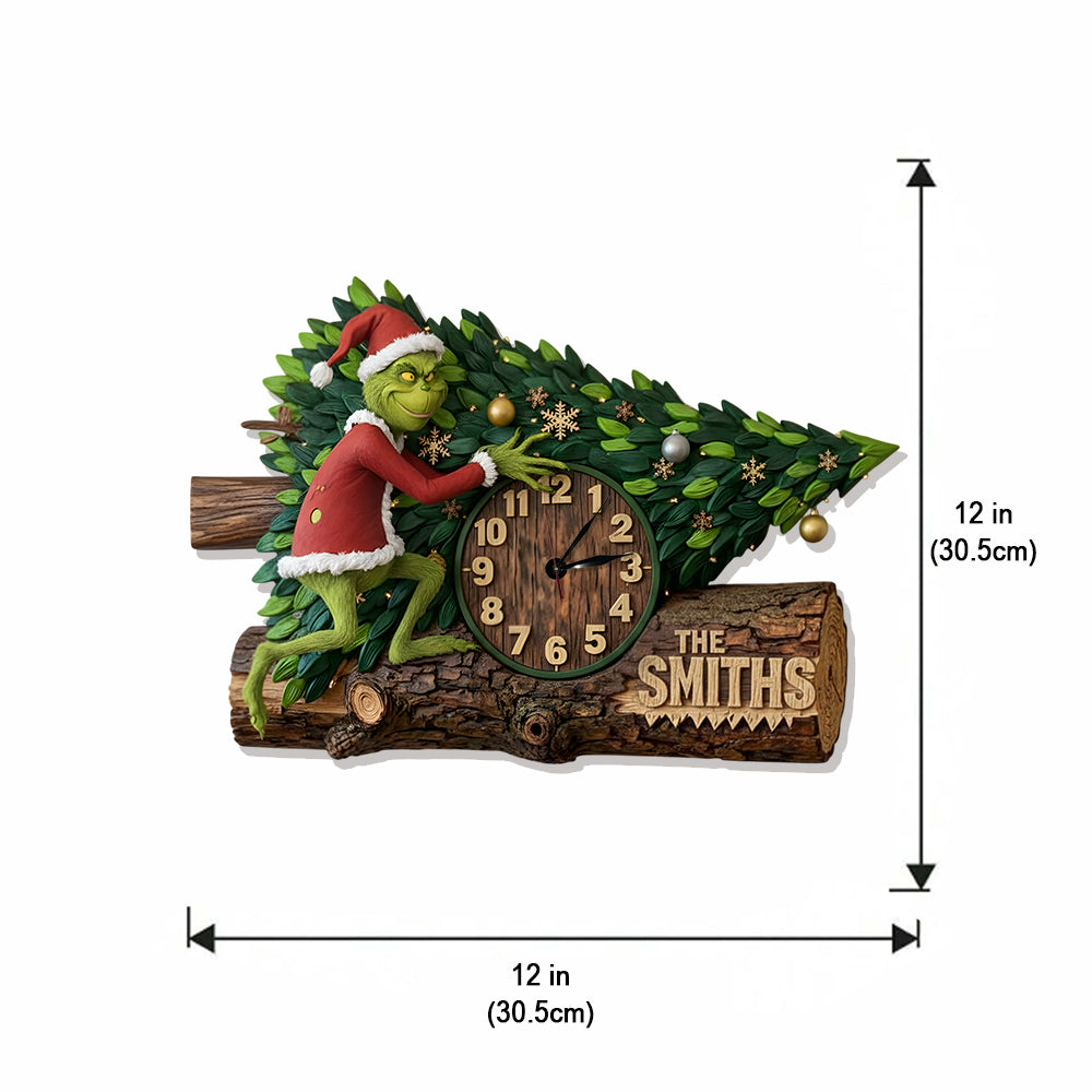 Stole the Tree and the Time - Personalized Stole Christmas LED Light Wall Clock