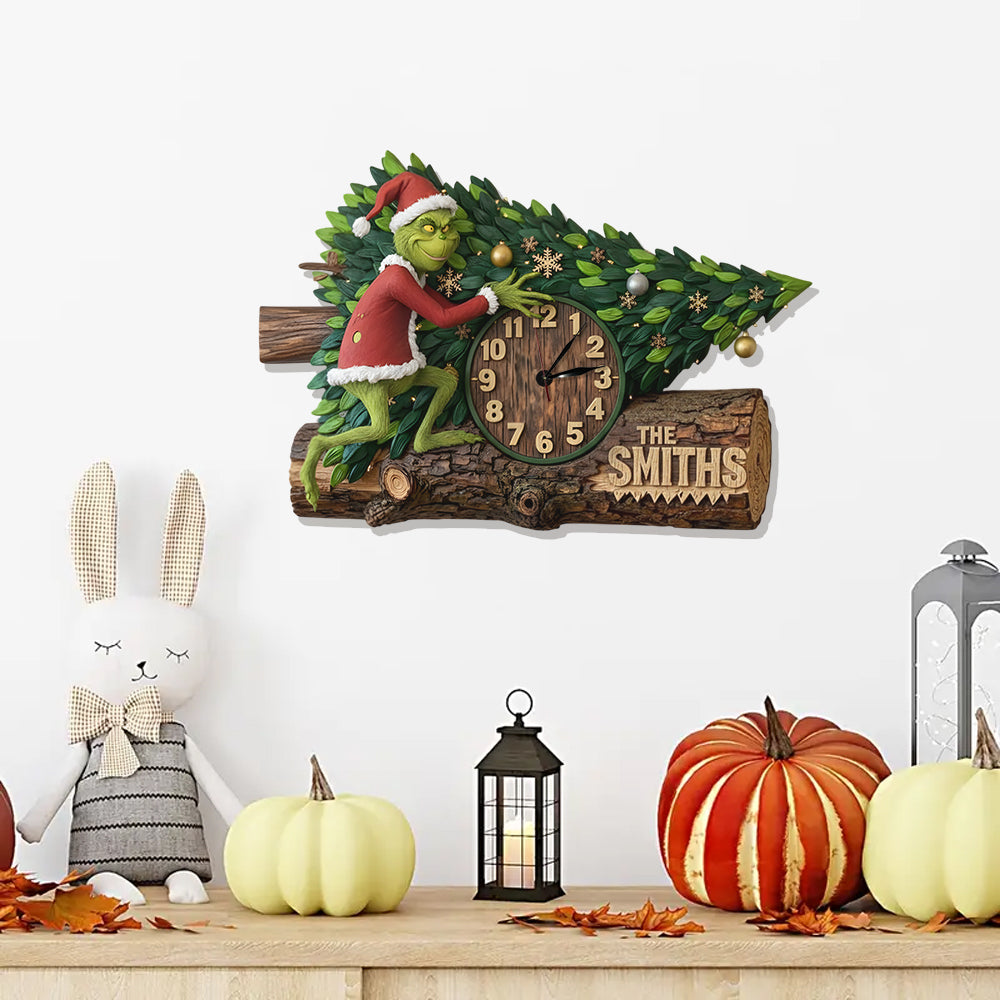 Stole the Tree and the Time - Personalized Stole Christmas LED Light Wall Clock