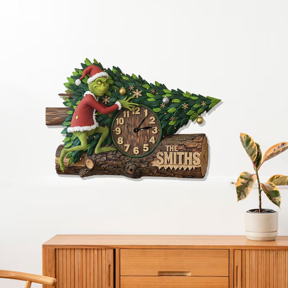 Stole the Tree and the Time - Personalized Stole Christmas LED Light Wall Clock