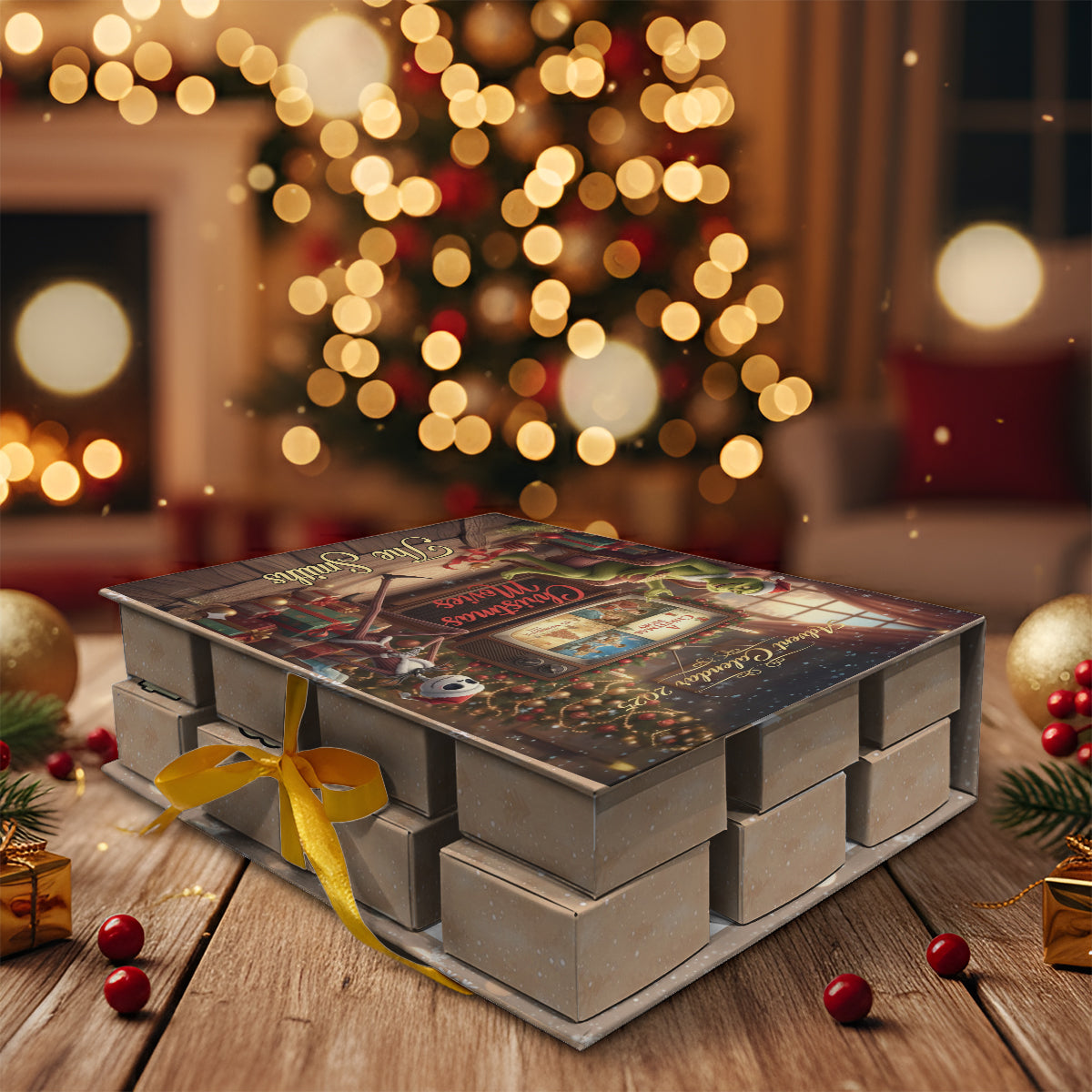 Christmas Movies - Personalized Stole Christmas Folded Advent Calendar With Ornaments