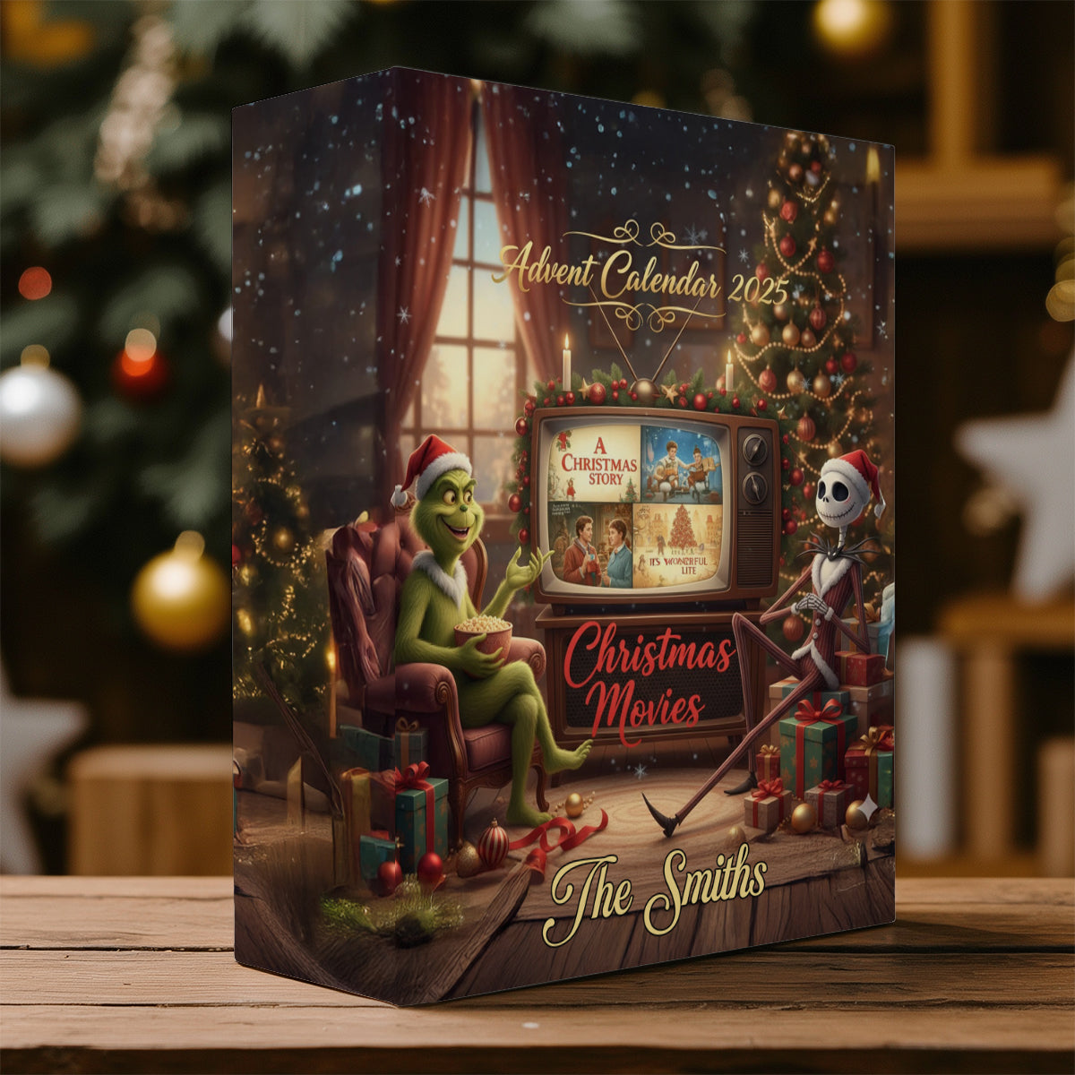 Christmas Movies - Personalized Stole Christmas Folded Advent Calendar With Ornaments