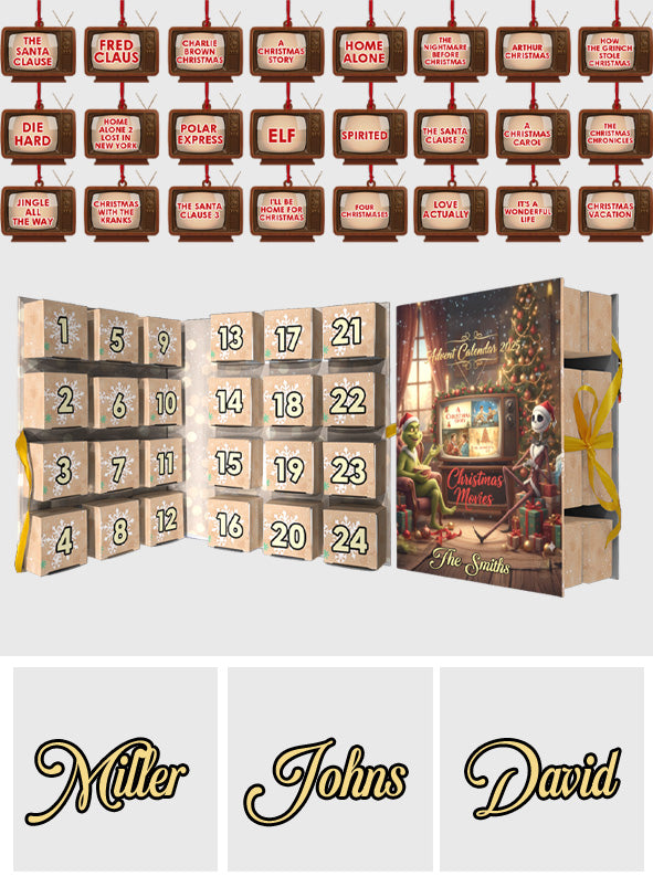 Christmas Movies - Personalized Stole Christmas Folded Advent Calendar With Ornaments