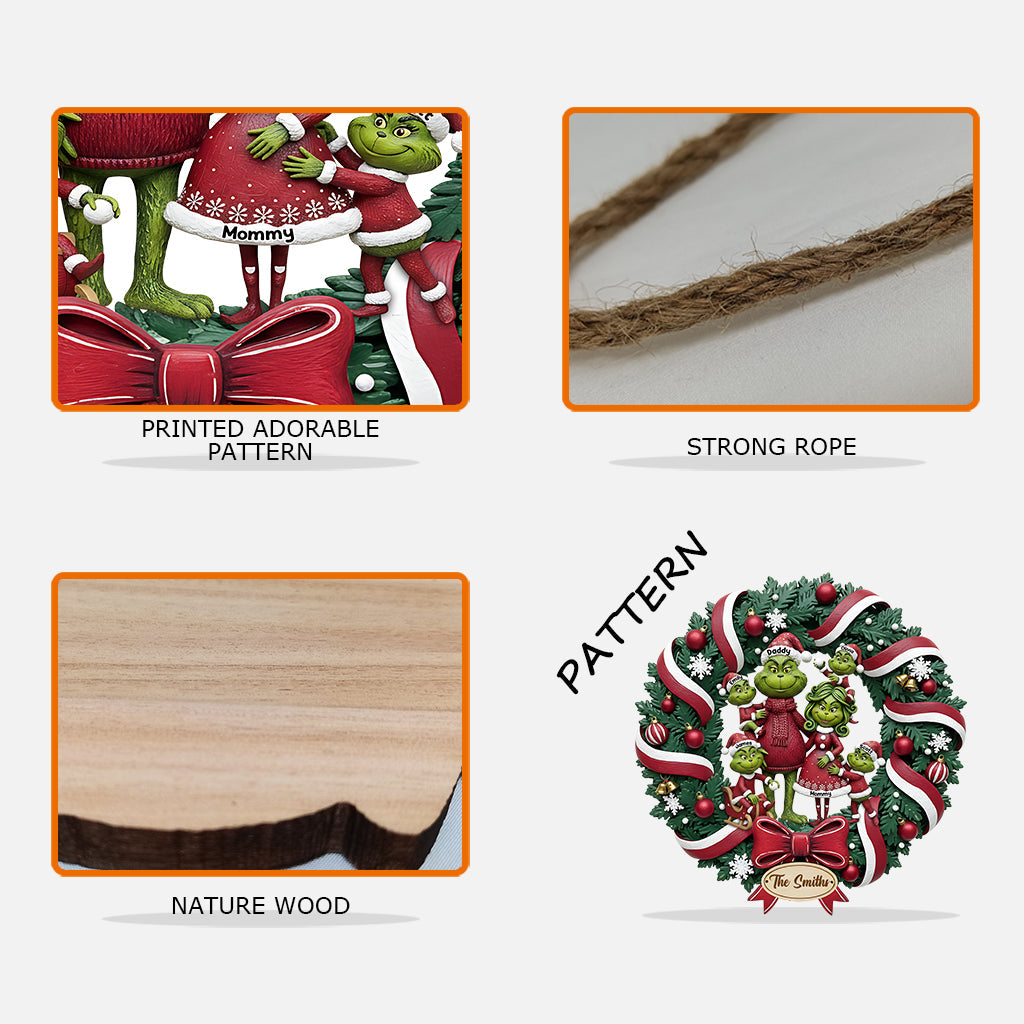 Funny Green Family - Personalized Stole Christmas Custom Shaped Wood Sign