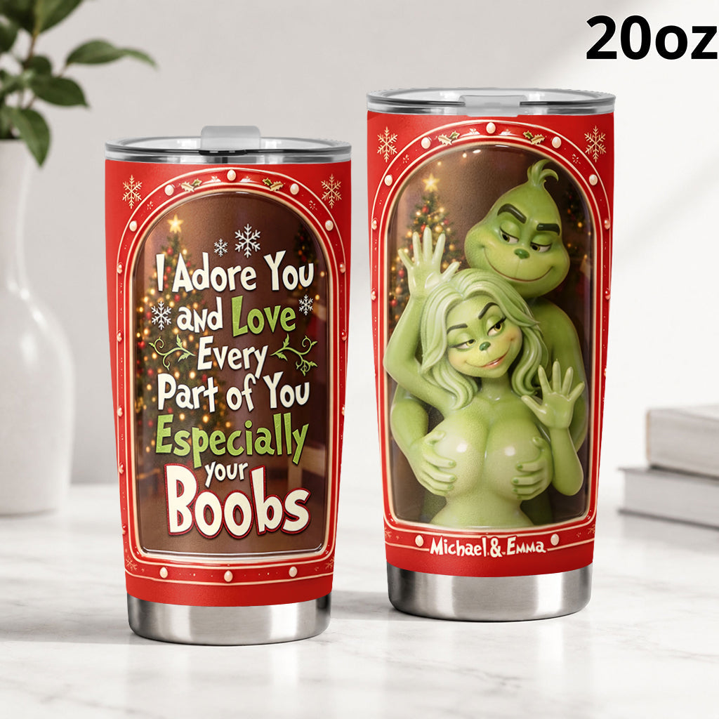 Naughty Green Creature Christmas - Personalized Stole Christmas Tumbler
