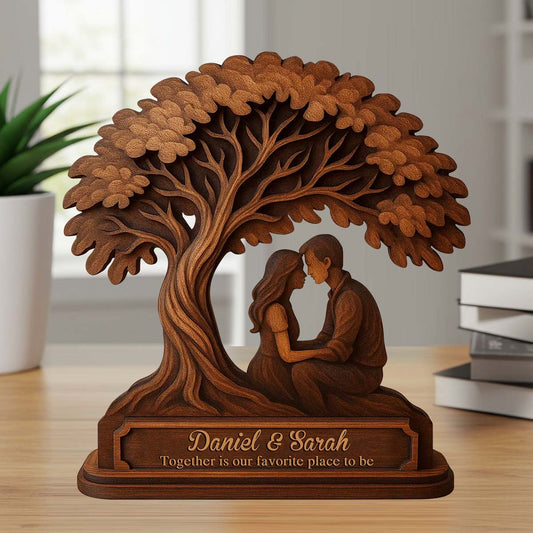 Être ensemble est notre bonheur préféré - Plaque en bois personnalisée pour couple
