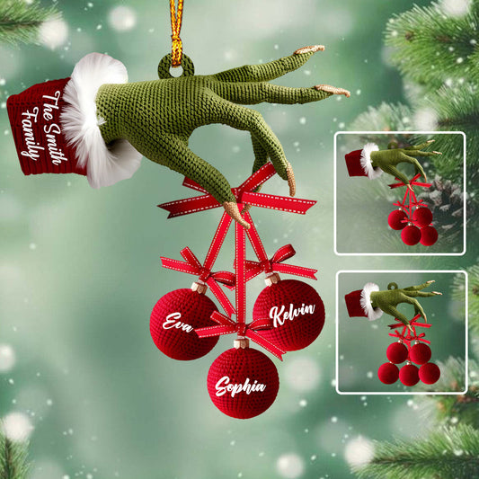 Famille heureuse - Ornement de Noël personnalisé en étole