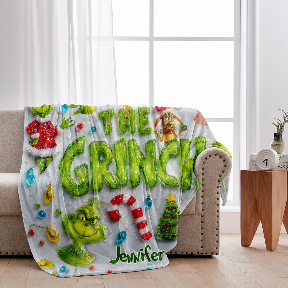 Merry Greenmas - Personalized Stole Christmas Blanket