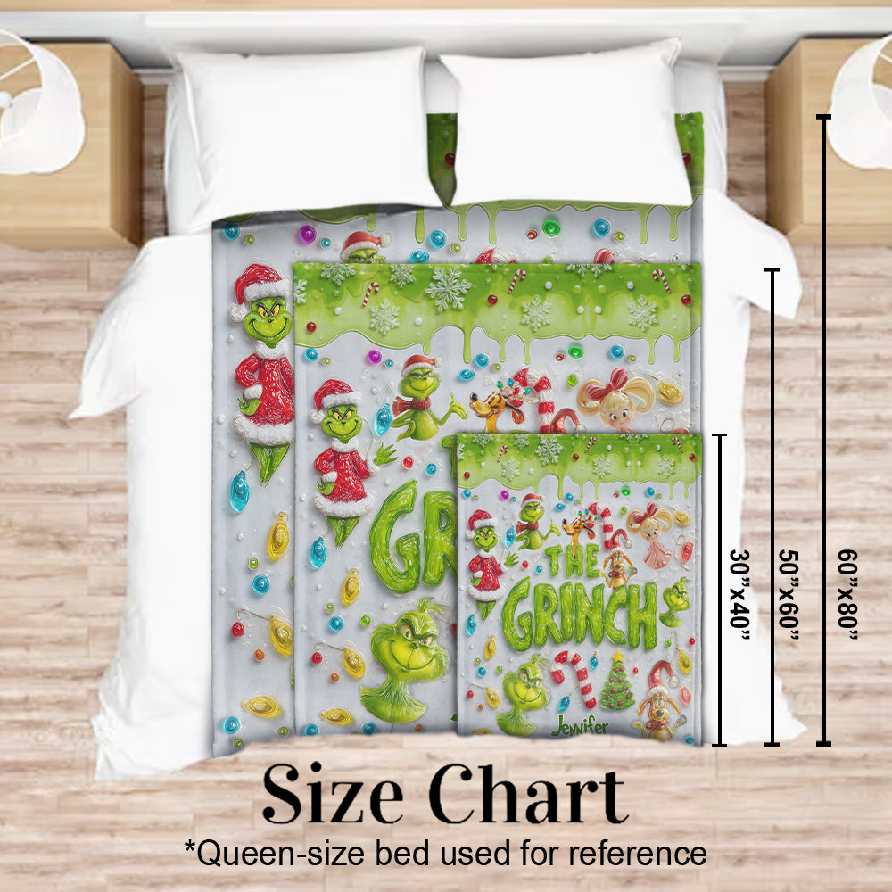 Merry Greenmas - Personalized Stole Christmas Blanket