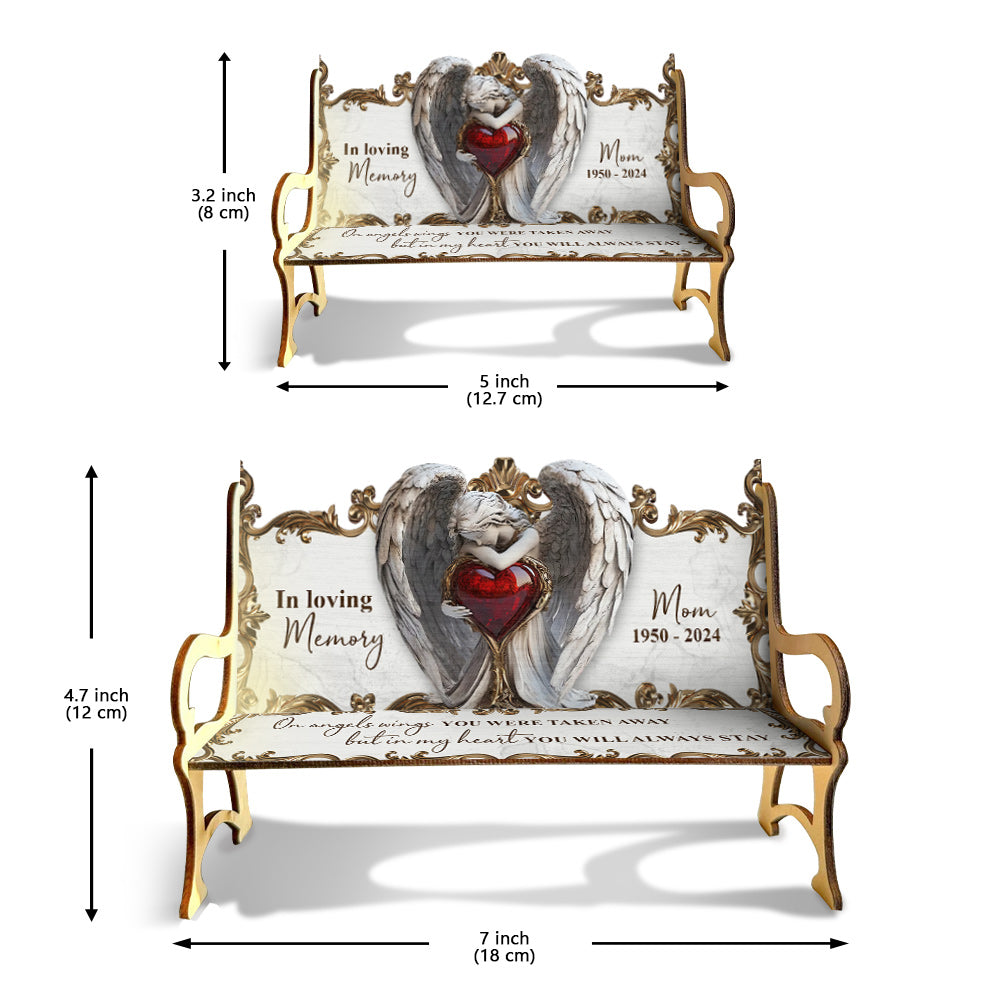 Sur les ailes des anges - Banc commémoratif en bois personnalisé