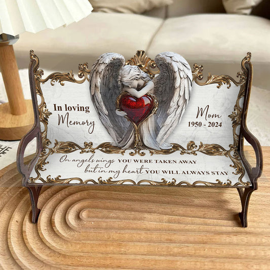 Sur les ailes des anges - Banc commémoratif en bois personnalisé