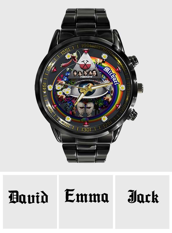 Pink Fl Rock Band - 60e anniversaire - Montre à aiguilles The Prism personnalisée