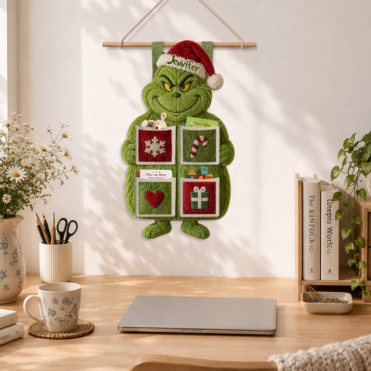 Merry Grinchmas - Personalized Stole Christmas Hanging Organizer
