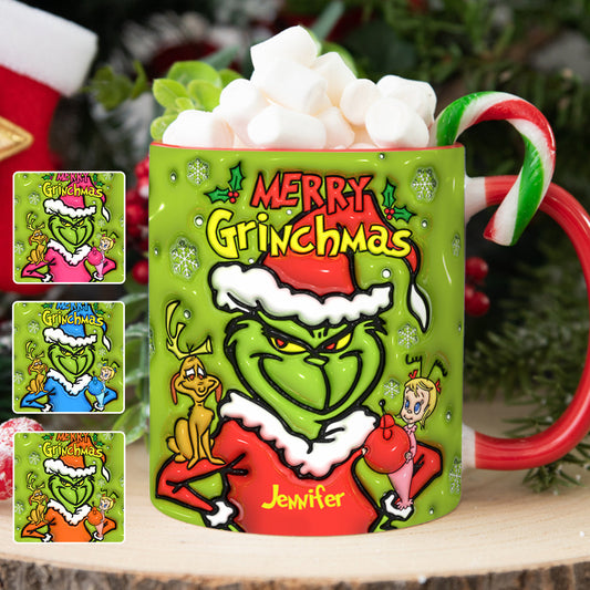 Joyeux Grinchmas - Mug personnalisé avec étole de Noël