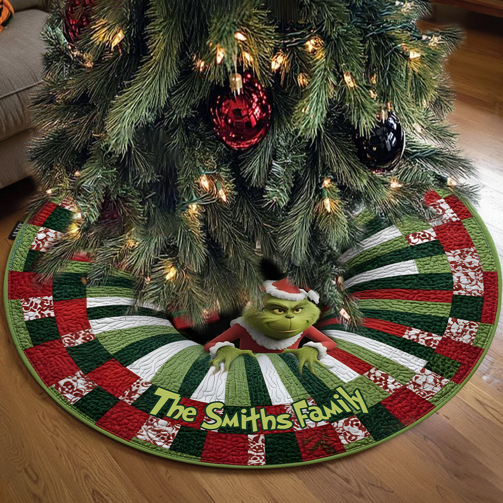 Vol de Noël Vert Coquin 3D Abysse - Cadeaux de Noël Volés - Jupe de sapin de Noël personnalisée