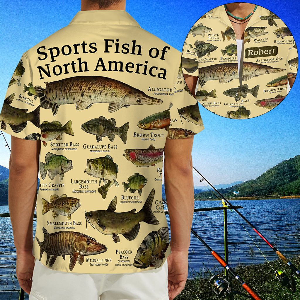 Poisson d'Amérique - Chemise hawaïenne de pêche personnalisée