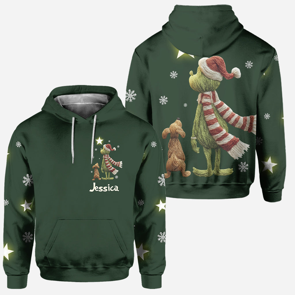Joyeux Noël ! - Sweat à capuche et legging personnalisés avec étole de Noël