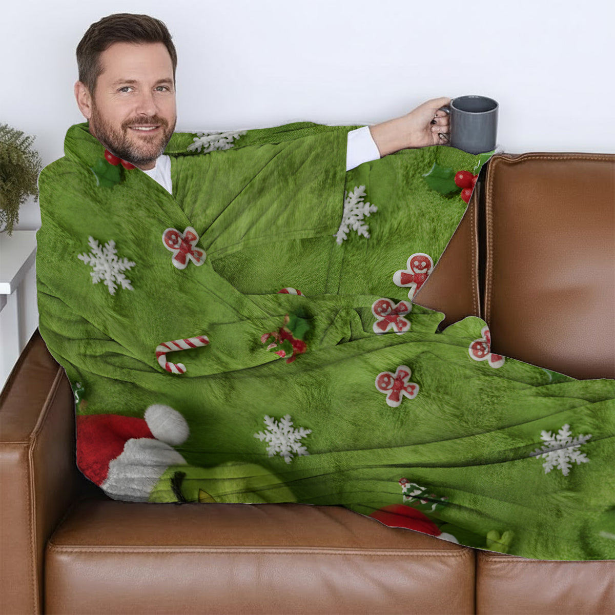 Joyeux Grinchmas - Couverture de Noël personnalisée avec étole