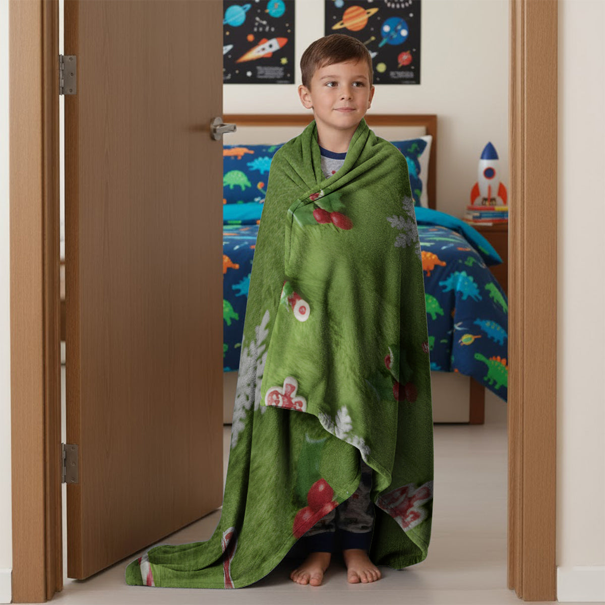 Joyeux Grinchmas - Couverture de Noël personnalisée avec étole