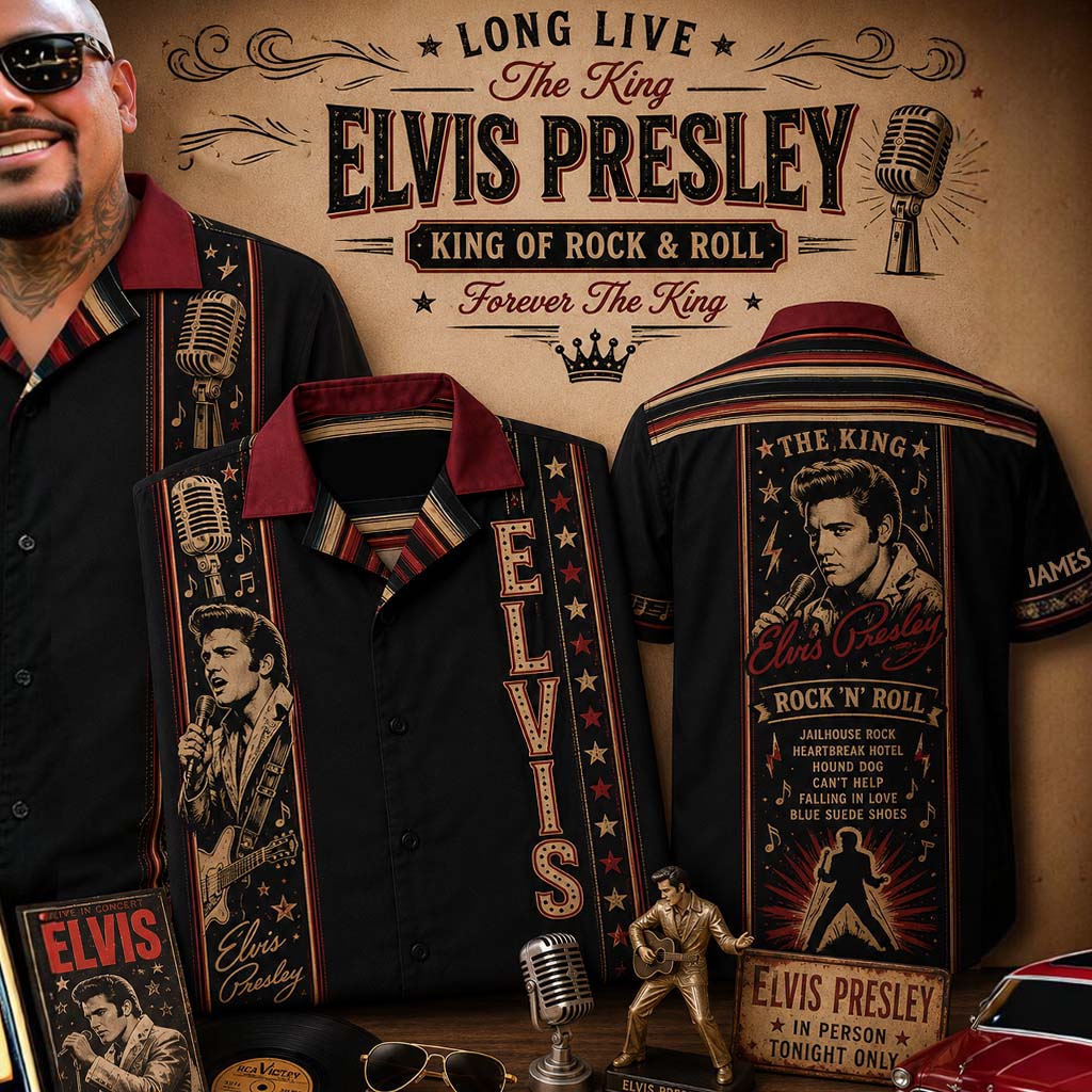 Forever The King - Personalized King of Rock and Roll Hawaiian Shirt
