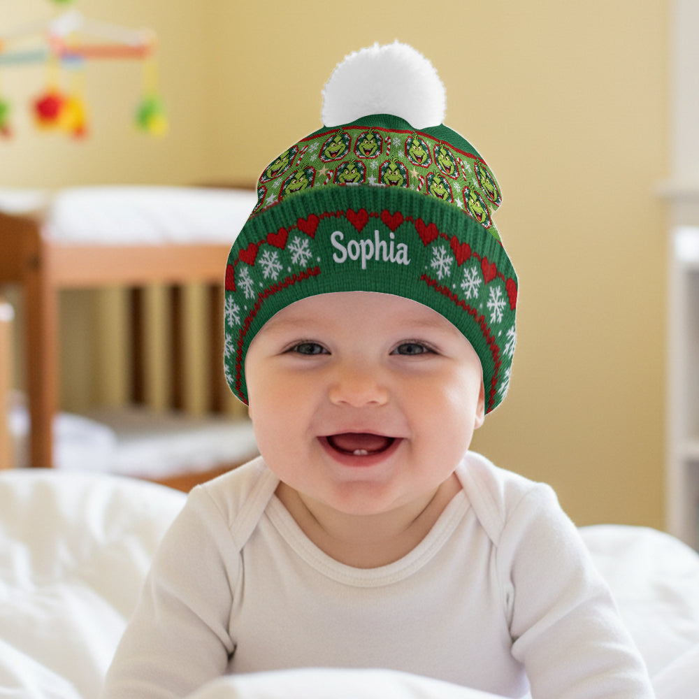 Joyeux Grinchmass - Bonnet de Noël personnalisé avec étole