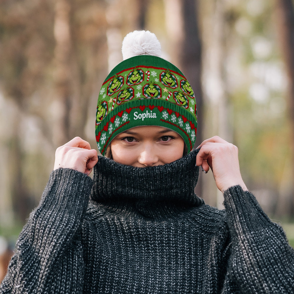 Joyeux Grinchmass - Bonnet de Noël personnalisé avec étole
