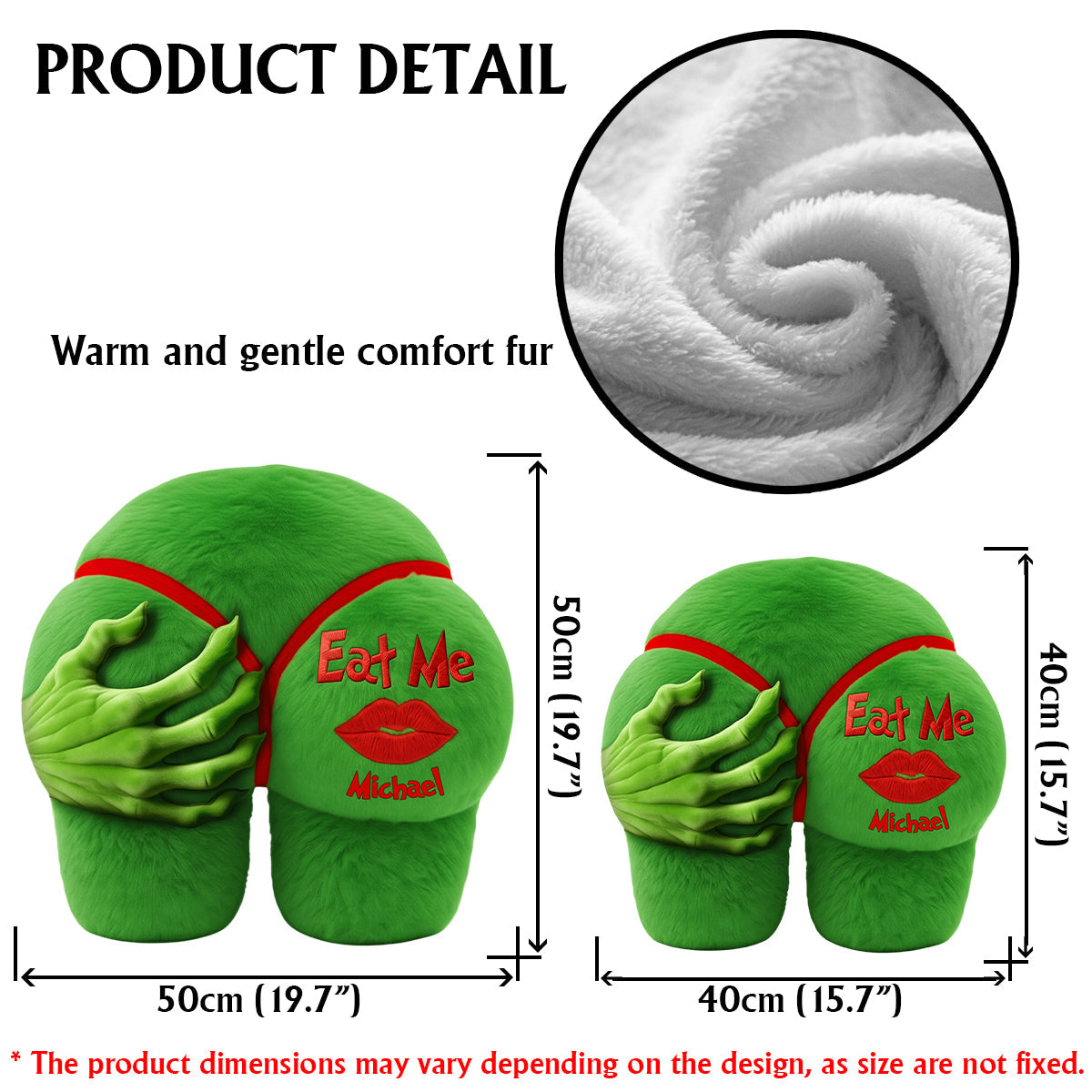 Cadeau de Noël amusant pour couple - Étole de Noël personnalisée et coussin en fausse fourrure en forme d'oreiller