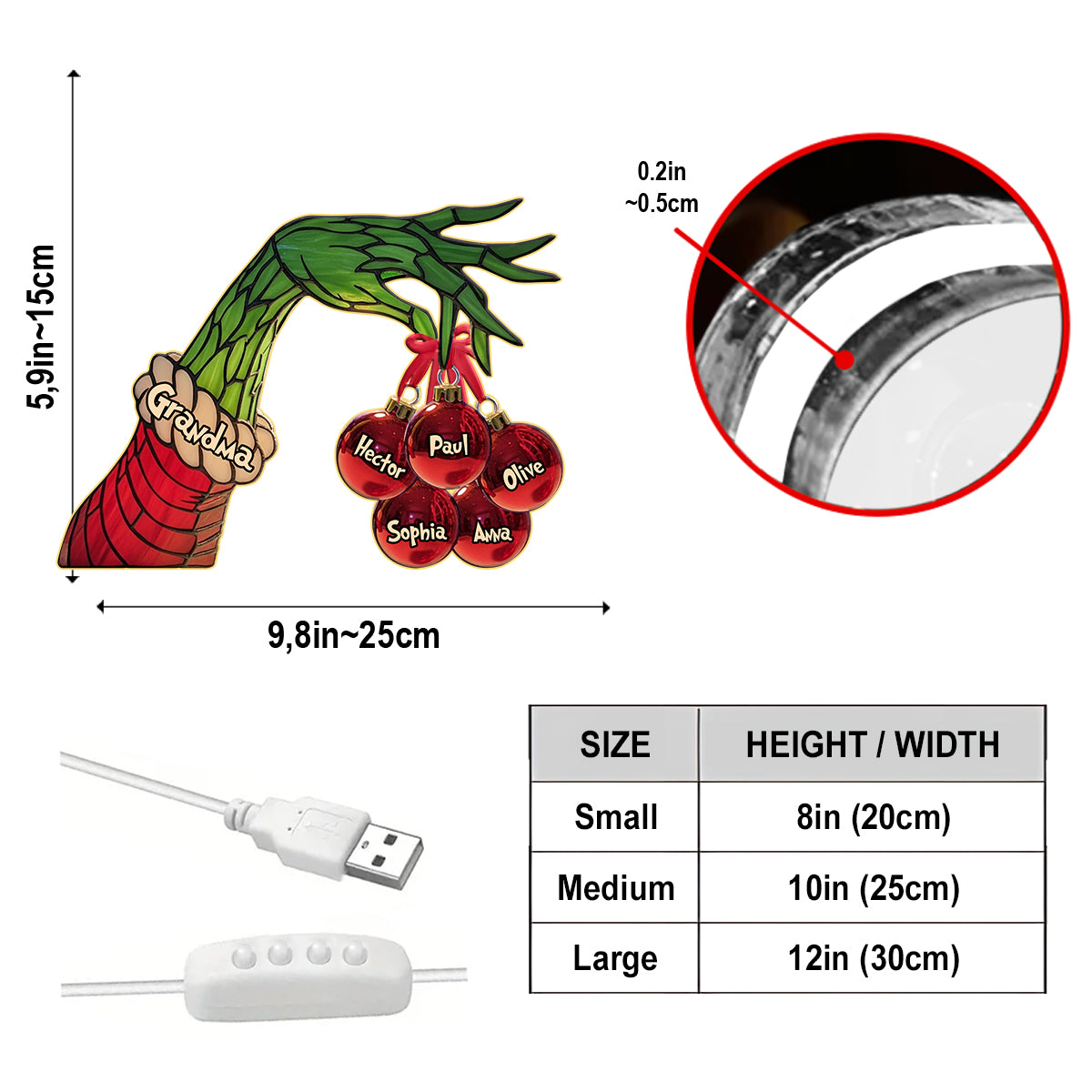 Merry Christmas - Personalized Stole Christmas Acrylic LED Night Light