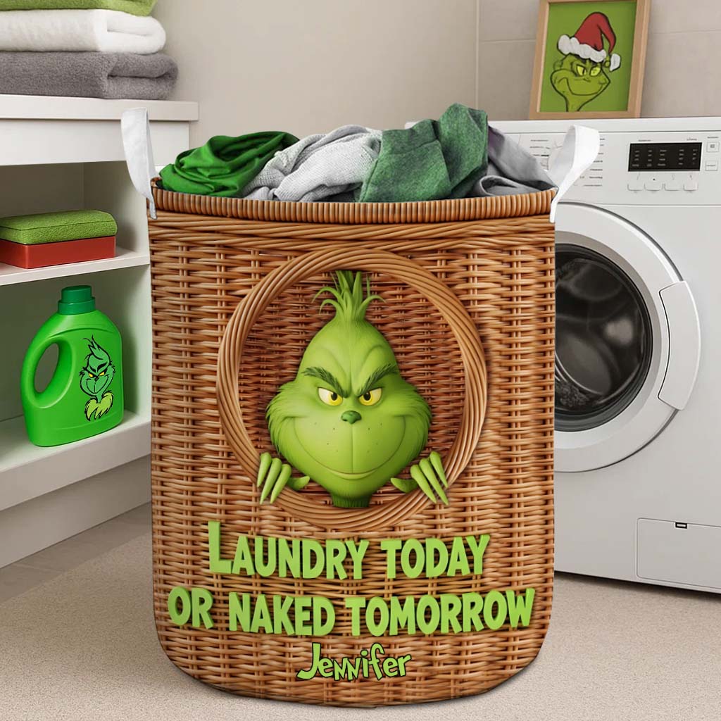 Laundry Today - Personalized Stole Christmas Storage Basket