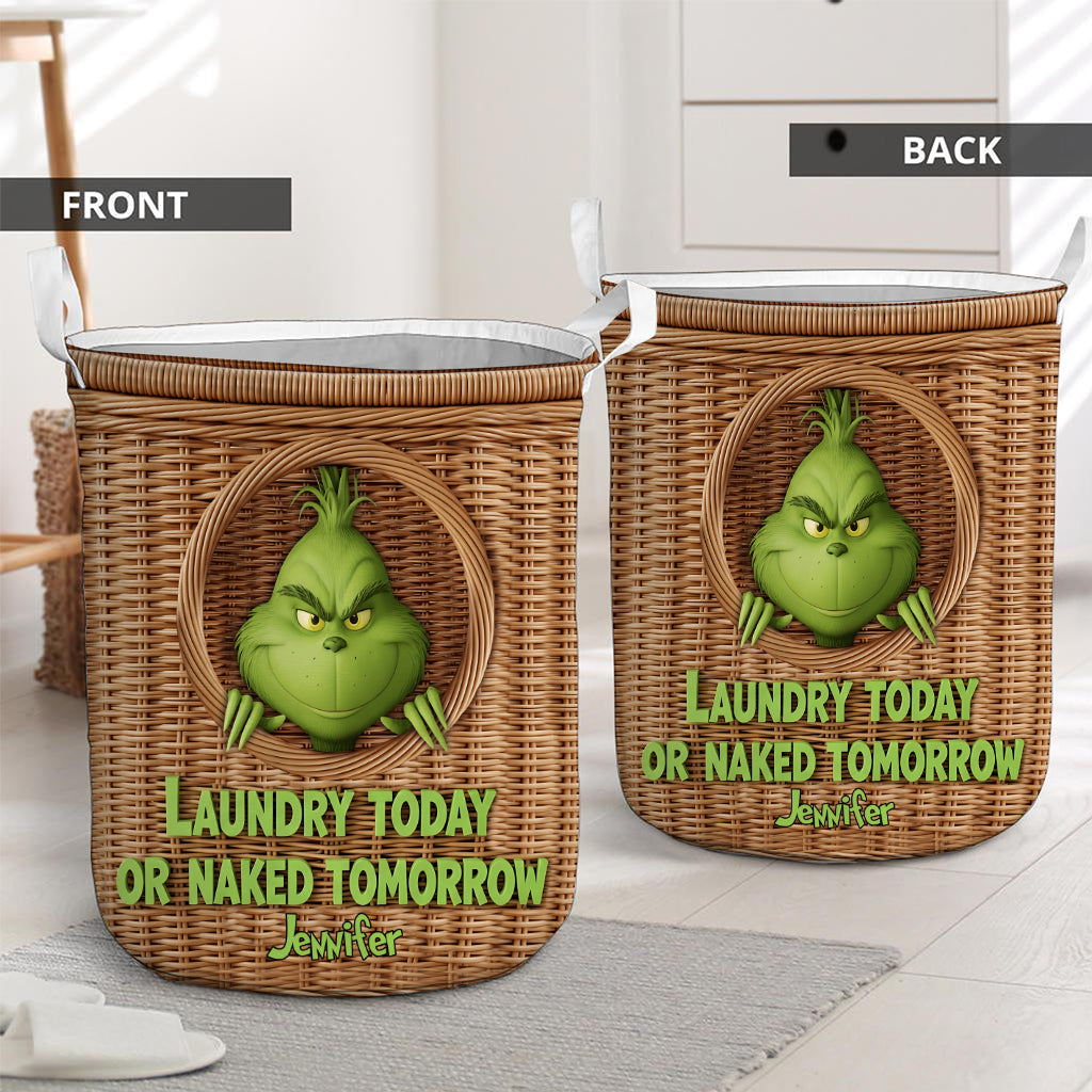 Laundry Today - Personalized Stole Christmas Storage Basket