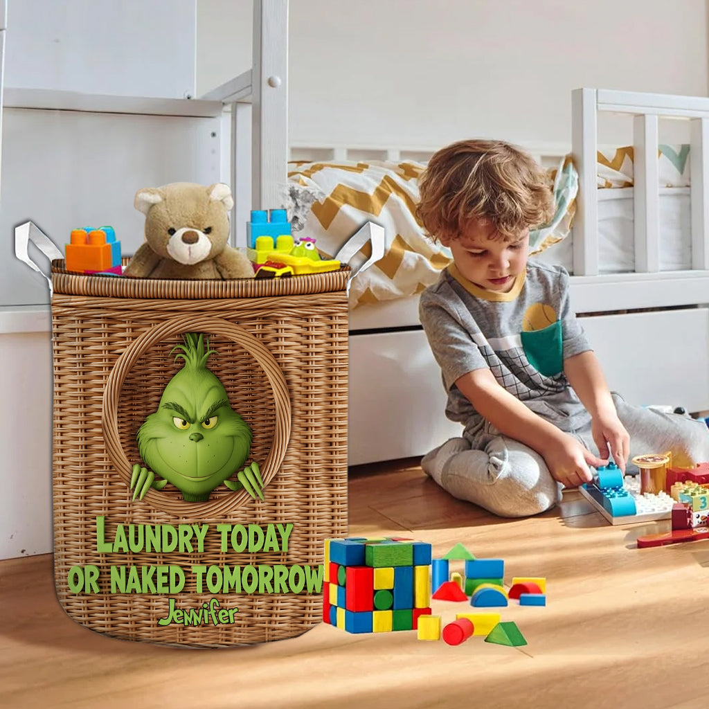 Laundry Today - Personalized Stole Christmas Storage Basket