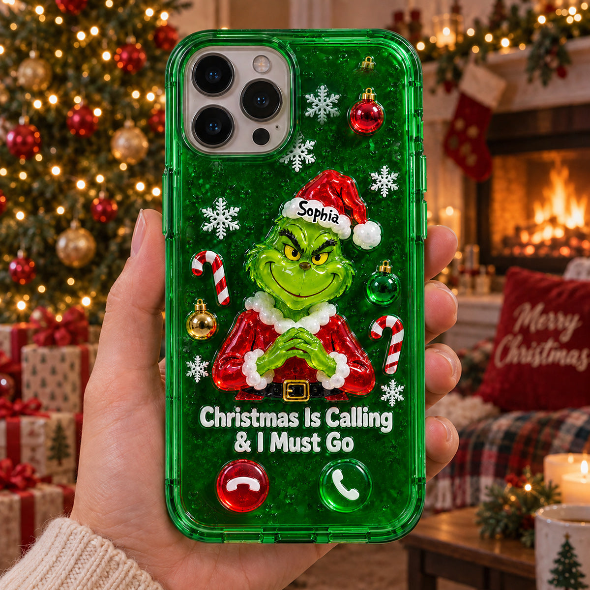 Christmas Is Calling & I Must Go - Personalized Stole Christmas Full Print Phone Case