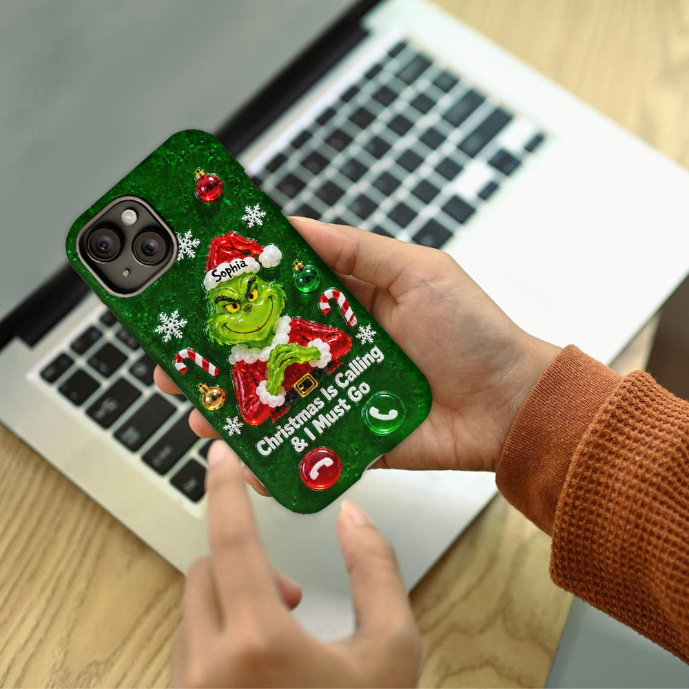 Christmas Is Calling & I Must Go - Personalized Stole Christmas Full Print Phone Case