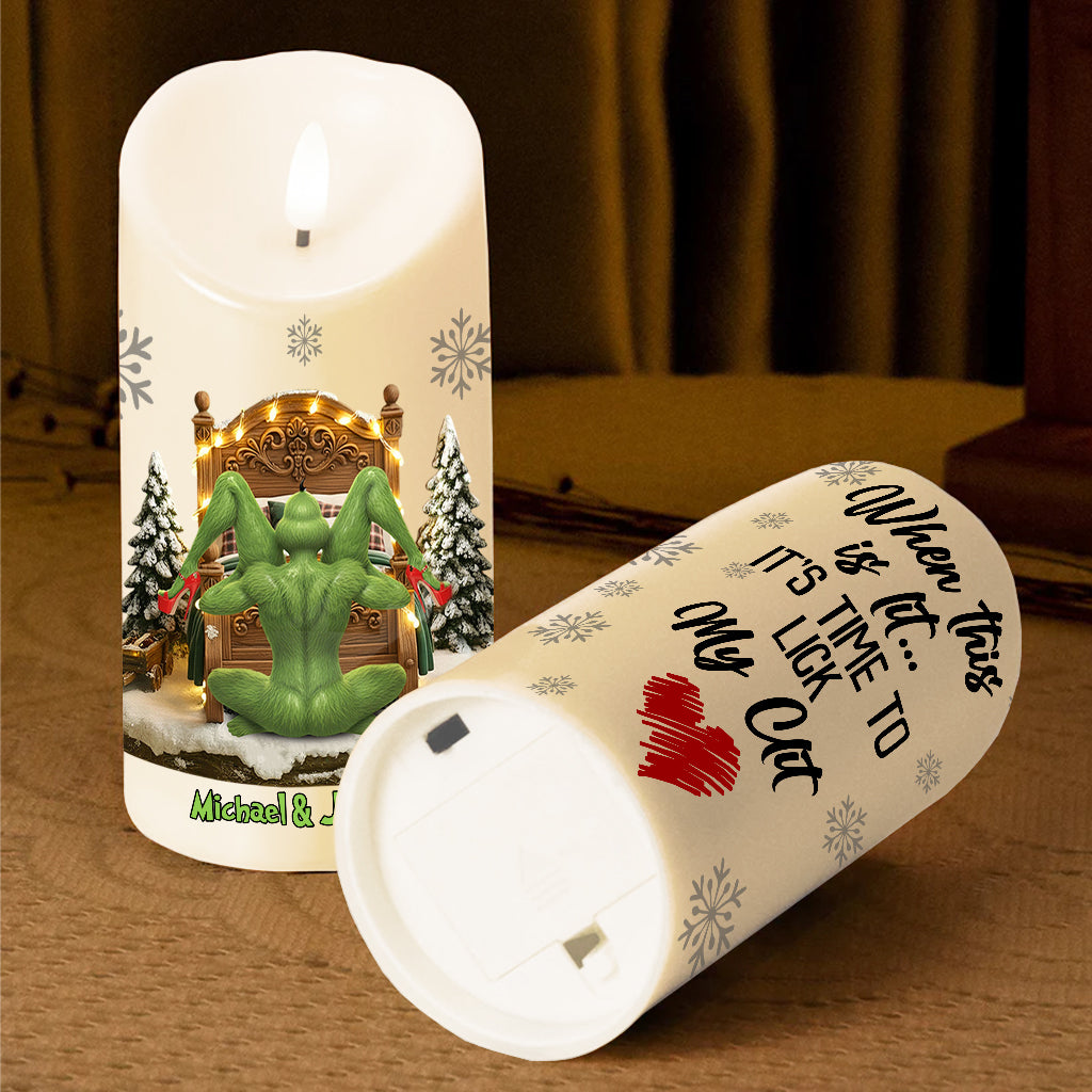 Couple Christmas - Grinchmas Gift - Personalized Stole Christmas Flameless Candle